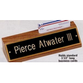 American Walnut Name Plate w/ Business Card Holder